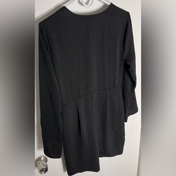 Topshop black horn ring mini long sleeve dress - Picture 13 of 14